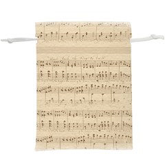 Vintage Beige Music Notes Lightweight Drawstring Pouch (xl) by Loisa77