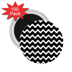 Wave-black White 2 25  Magnets (100 Pack)  by kyorashop23