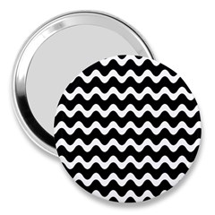 Wave-black White 3  Handbag Mirrors by kyorashop23