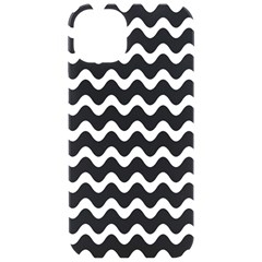 Wave-black White Iphone 15 Pro Black Uv Print Pc Hardshell Case by kyorashop23