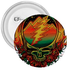 Grateful Steal Your Face Deadhead Hippie Logo Symbol 3  Buttons by Loisa77