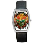 Grateful Steal Your Face Deadhead Hippie Logo Symbol Barrel Style Metal Watch Front