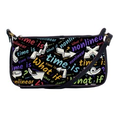 Time Nonlinear Curved Linear Shoulder Clutch Bag