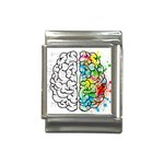 Brain Mind Psychology Idea Drawing Italian Charm (13mm) Front