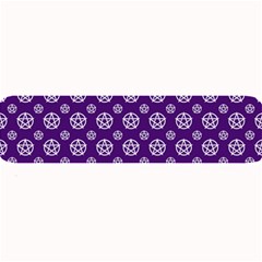 White Pentacle And Purple Pattern Large Bar Mat by cheekywitch