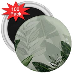 Banana Leaf Plant Pattern 3  Magnets (100 Pack) by anzea