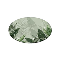 Banana Leaf Plant Pattern Sticker (oval) by anzea