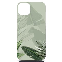 Banana Leaf Plant Pattern Iphone 14 Plus Black Uv Print Case by anzea