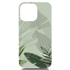 Banana Leaf Plant Pattern Iphone 14 Pro Max Black Uv Print Case by anzea