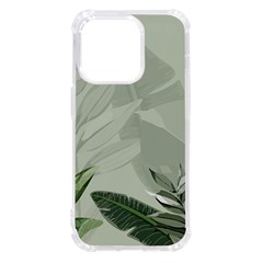 Banana Leaf Plant Pattern Iphone 14 Pro Tpu Uv Print Case by anzea