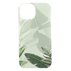 Banana Leaf Plant Pattern Iphone 15 Plus Black Uv Print Pc Hardshell Case by anzea