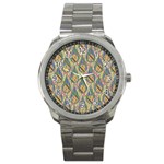 Tribal Background Boho Batik Sport Metal Watch Front