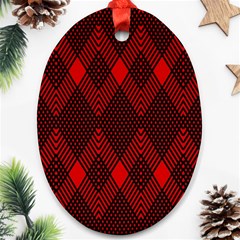 Pattern Red Black, Ornament (oval) by 2607694c