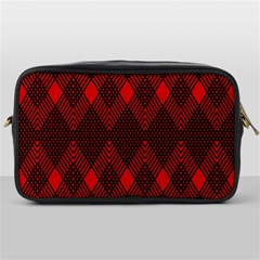 Pattern Red Black, Toiletries Bag (one Side) by 2607694c