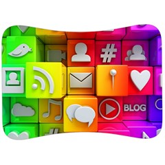 Colorful 3d Social Media Velour Seat Head Rest Cushion by Ket1n9