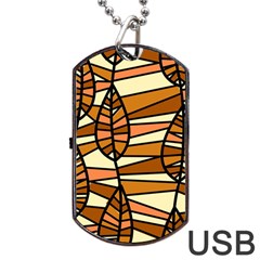 Autumn Leaf Mosaic Seamless Dog Tag Usb Flash (two Sides) by Hannah976