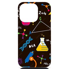 Science Lesson Flat Vector Seamless Pattern Iphone 14 Pro Black Uv Print Case by Loisa77