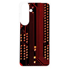 Red Circuit Board Texture Red Circuit Digital Texture Circuit Board Red Technology Samsung Galaxy S24 6 2 Inch Tpu Uv Case by Loisa77