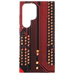 Red Circuit Board Texture Red Circuit Digital Texture Circuit Board Red Technology Samsung Galaxy S24 Ultra 6 9 Inch Black Tpu Uv Case by Loisa77