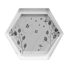 Plants Art Motif Flowers Hexagon Wood Jewelry Box by Loisa77