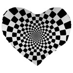 Geomtric Pattern Illusion Shapes Large 19  Premium Heart Shape Cushions Front