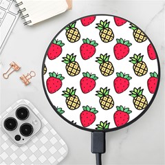 Strawberries Pineapples Fruits Wireless Fast Charger(black) by Loisa77