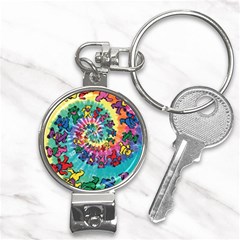 Tie Dye Grateful Dead Bears Nail Clippers Key Chain by Perong