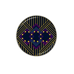 Line Square Pattern Violet Blue Yellow Design Hat Clip Ball Marker (4 Pack) by Ravend