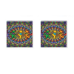 Dead Dancing Bears Grateful Dead Pattern Cufflinks (square) by Grandong