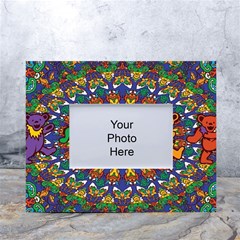 Dead Dancing Bears Grateful Dead Pattern White Tabletop Photo Frame 4 x6  by Grandong