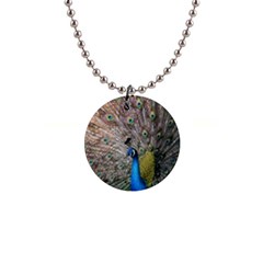 Peacock Bird Animal Peafowl 1  Button Necklace by Perong