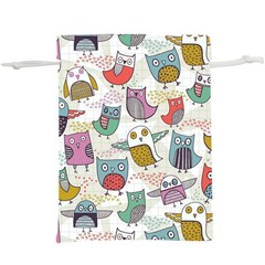 Owl Animal Bird Pattern Lightweight Drawstring Pouch (xl)