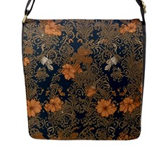 Seamless Pattern Patterns Leaves Vintage Flap Closure Messenger Bag (l)