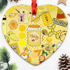 Marillo Pastel Zkt, Aesthetic, Stickers, Yellow Ornament (heart) by kyorashop23