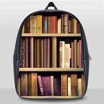 Books Bookshelves Office Fantasy Background Artwork Book Cover Apothecary Book Nook Literature Libra School Bag (Large) Front