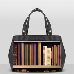 Books Bookshelves Office Fantasy Background Artwork Book Cover Apothecary Book Nook Literature Libra Oversize Office Handbag by Posterlux