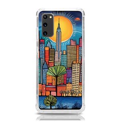 City New York Nyc Skyscraper Skyline Downtown Night Business Urban Travel Landmark Building Architec Samsung Galaxy S20 6 2 Inch Tpu Uv Case by Posterlux