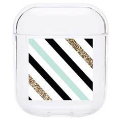 Pattern, Blue, Gold, Lines, Stripes Hard Pc Airpods 1/2 Case