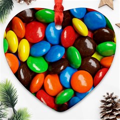 Colorful Candy Background, Close-up Heart Ornament (two Sides) by kyorashop23