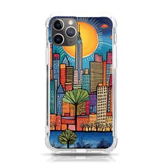 City New York Nyc Skyscraper Skyline Downtown Night Business Urban Travel Landmark Building Architec Iphone 11 Pro 5 8 Inch Tpu Uv Print Case by Posterlux