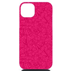 Pink Abstract Crimson Triangle Iphone 14 Plus Black Uv Print Case by Posterlux