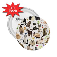 Cats, All, Collage, Cat 2 25  Buttons (10 Pack)  by kyorashop23