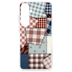 Cloth Patches Texture Macro, Patches Of Cloth Samsung Galaxy S24 Ultra 6 9 Inch Tpu Uv Case by kyorashop23