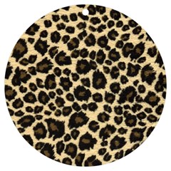 Jaguar Skin Texture, Jaguar Wool Texture, Yellow Uv Print Acrylic Ornament Round by kyorashop23