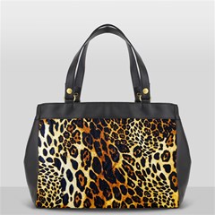 Leopard Skin Texture, Macro, Brown Oversize Office Handbag by kyorashop23