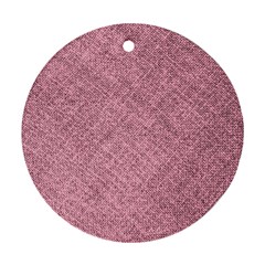 Pink Fabric Texture, Knitted Pink Texture, Ornament (round) by kyorashop23