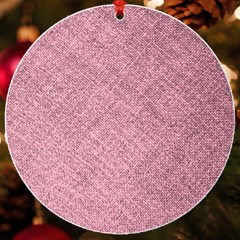 Pink Fabric Texture, Knitted Pink Texture, Uv Print Acrylic Ornament Round by kyorashop23