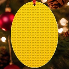 Yellow Lego Texture, Macro, Yellow Dots Background Uv Print Acrylic Ornament Oval by kyorashop23