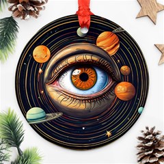 Eye Of The Universe (ai) Round Ornament (two Sides) by dflcprintsclothing