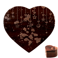 Christmas Star Jewellery Heart Wood Jewelry Box by anzea